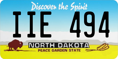 ND license plate IIE494