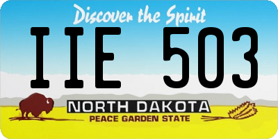 ND license plate IIE503