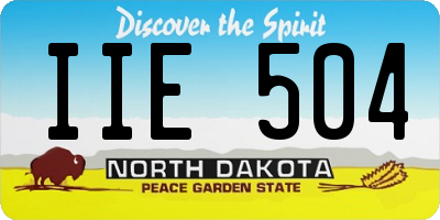 ND license plate IIE504