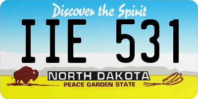 ND license plate IIE531