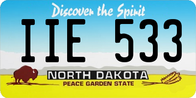 ND license plate IIE533