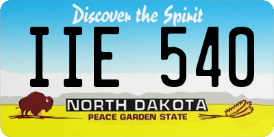 ND license plate IIE540