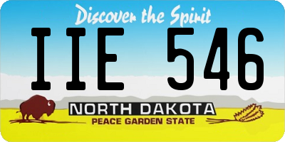 ND license plate IIE546