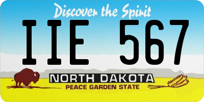ND license plate IIE567