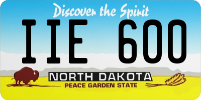 ND license plate IIE600
