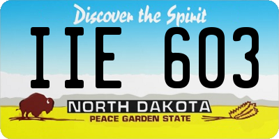 ND license plate IIE603