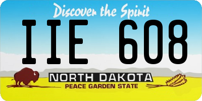 ND license plate IIE608