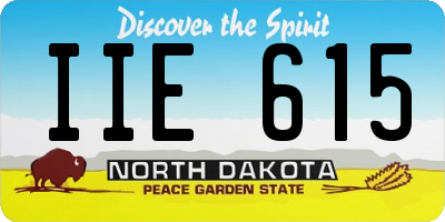 ND license plate IIE615