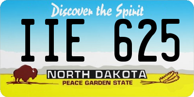 ND license plate IIE625