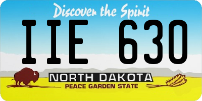 ND license plate IIE630