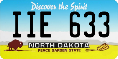 ND license plate IIE633