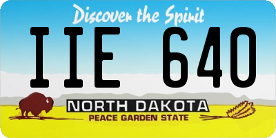 ND license plate IIE640