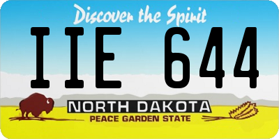 ND license plate IIE644