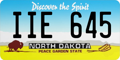ND license plate IIE645