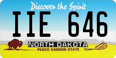 ND license plate IIE646
