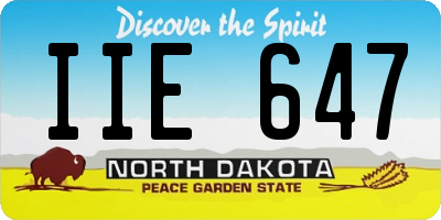 ND license plate IIE647