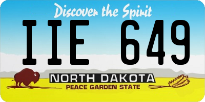 ND license plate IIE649