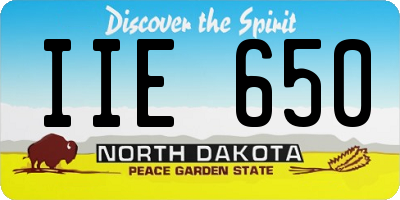 ND license plate IIE650