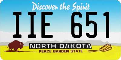 ND license plate IIE651