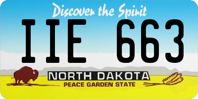 ND license plate IIE663