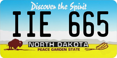 ND license plate IIE665