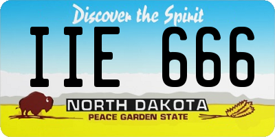ND license plate IIE666