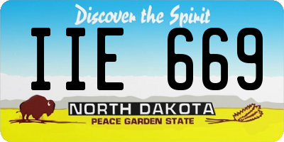 ND license plate IIE669