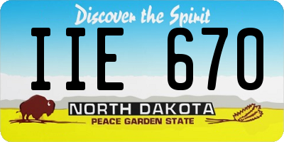 ND license plate IIE670