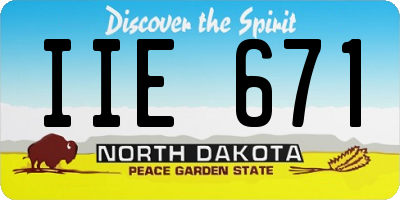 ND license plate IIE671