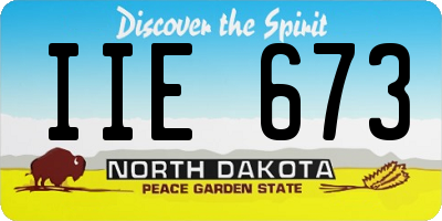 ND license plate IIE673