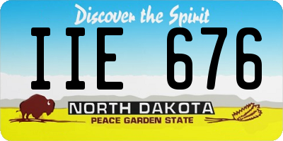 ND license plate IIE676