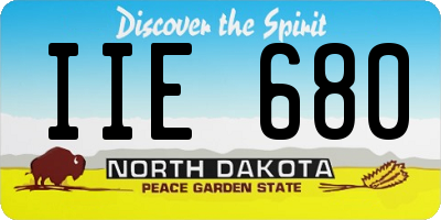 ND license plate IIE680
