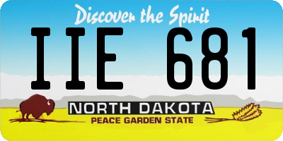 ND license plate IIE681