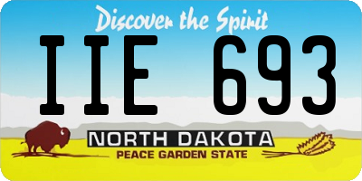 ND license plate IIE693