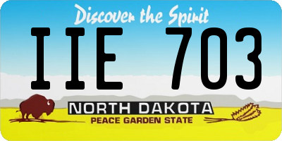 ND license plate IIE703