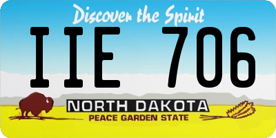 ND license plate IIE706