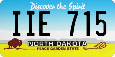 ND license plate IIE715
