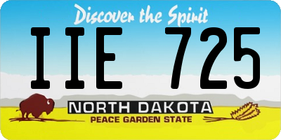 ND license plate IIE725