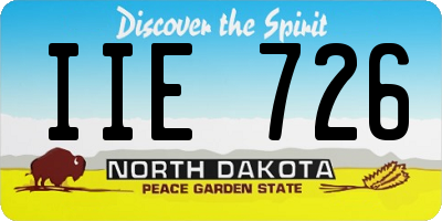 ND license plate IIE726