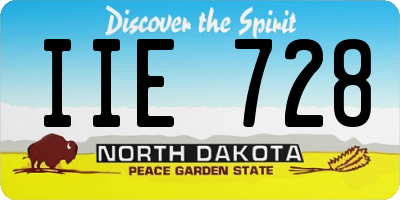 ND license plate IIE728