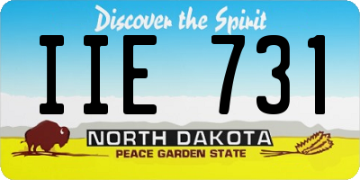 ND license plate IIE731