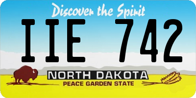 ND license plate IIE742
