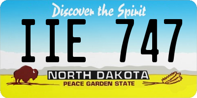 ND license plate IIE747