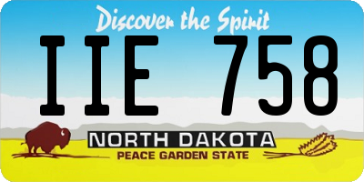 ND license plate IIE758