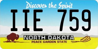 ND license plate IIE759