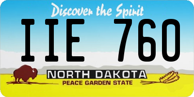 ND license plate IIE760