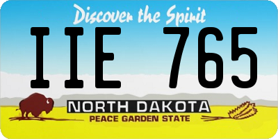 ND license plate IIE765