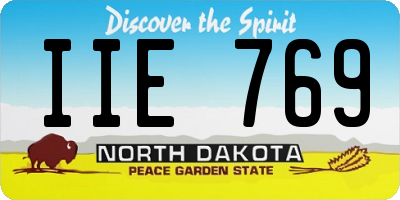 ND license plate IIE769