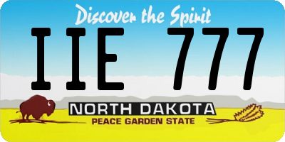 ND license plate IIE777