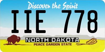 ND license plate IIE778